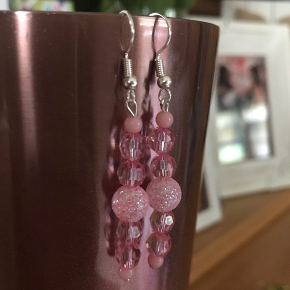 Brand New! Pretty in Pink Earrings- handmade - Picture 3 of 3